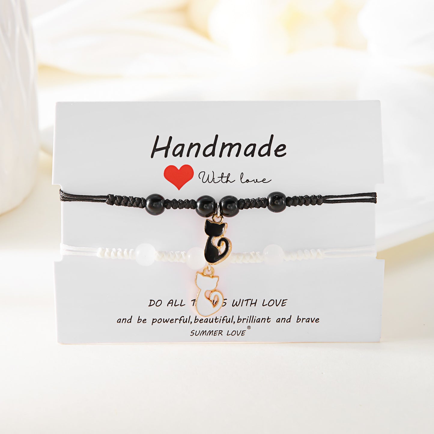 Black And White Cat Bracelet