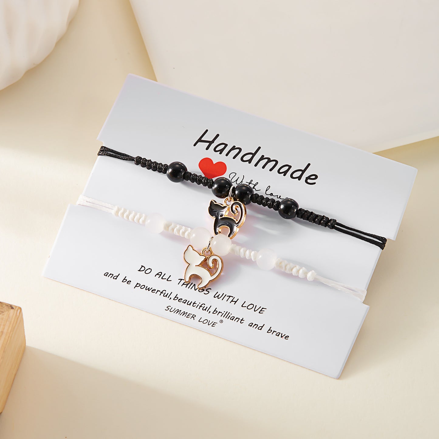 Black And White Cat Bracelet
