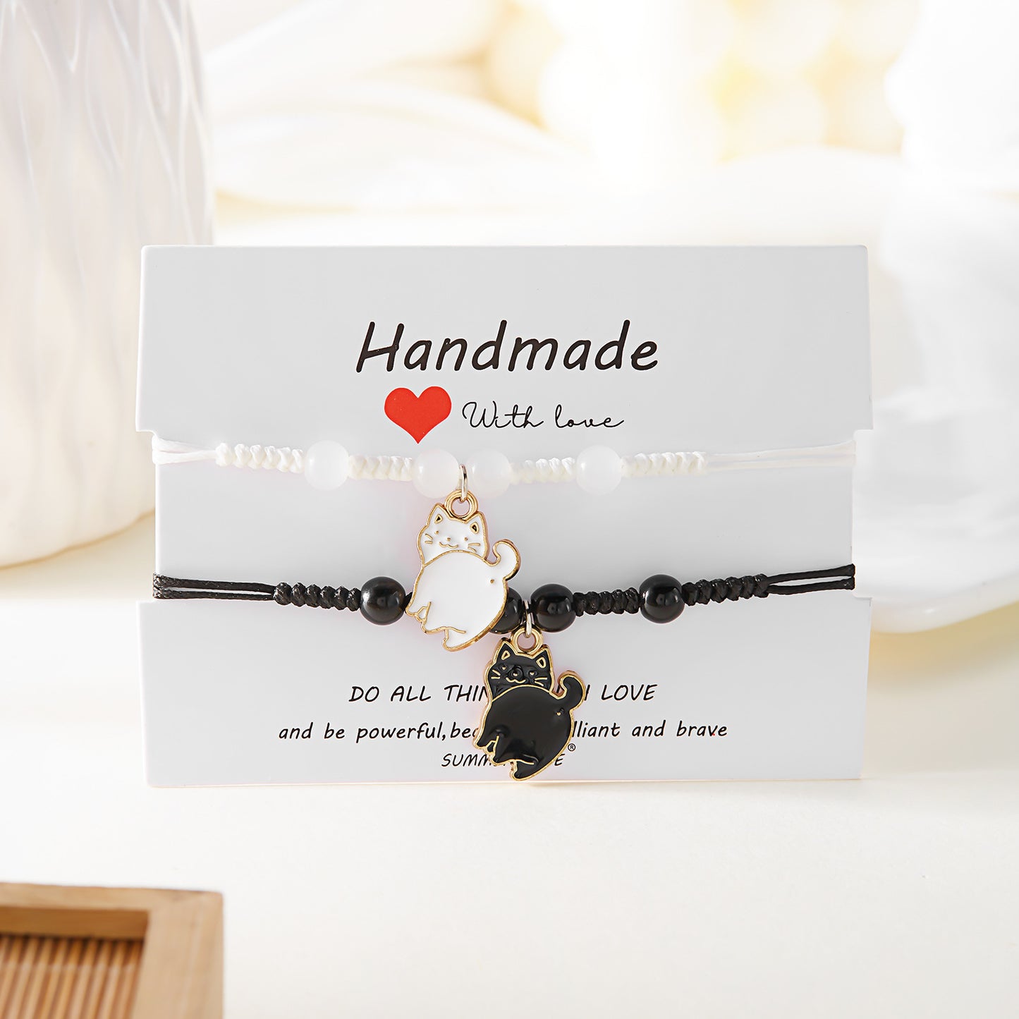 Black And White Cat Bracelet