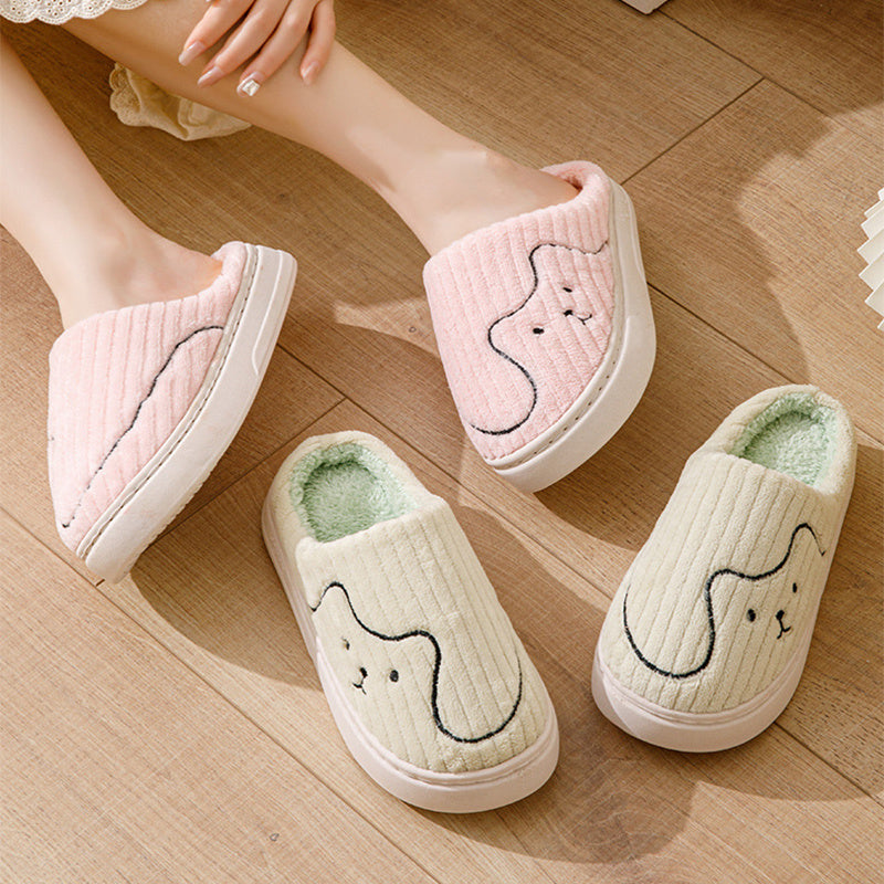 Unisex Striped Cat Slippers