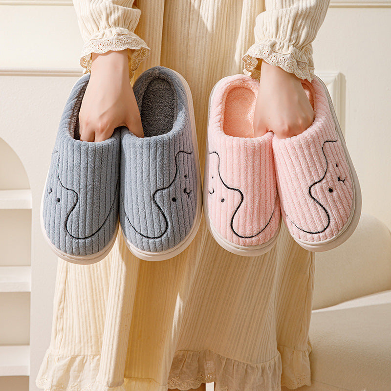 Unisex Striped Cat Slippers