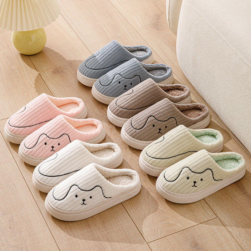 Unisex Striped Cat Slippers