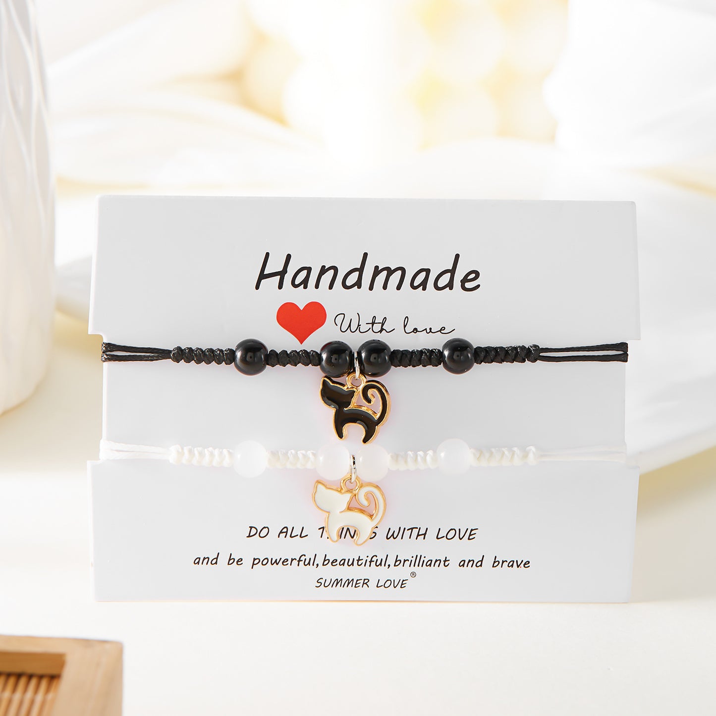 Black And White Cat Bracelet